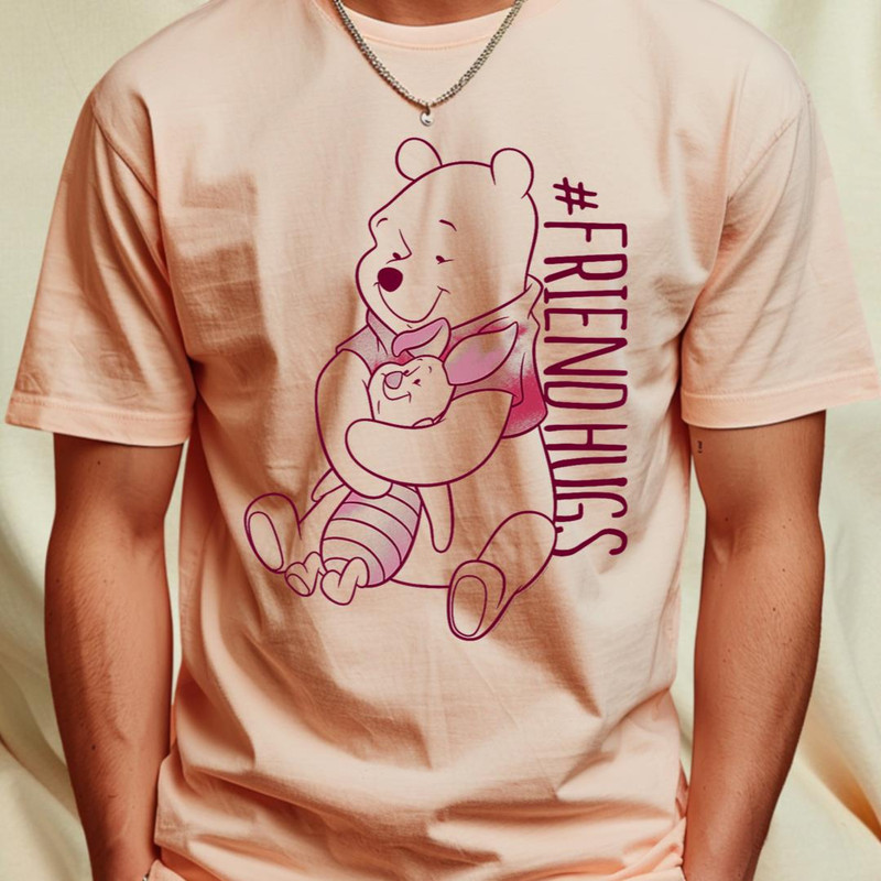 Disney Winnie The Pooh Piglet And Pooh Friend Hugs Premium T-Shirt 378_T-Shirt_File PNG.jpg