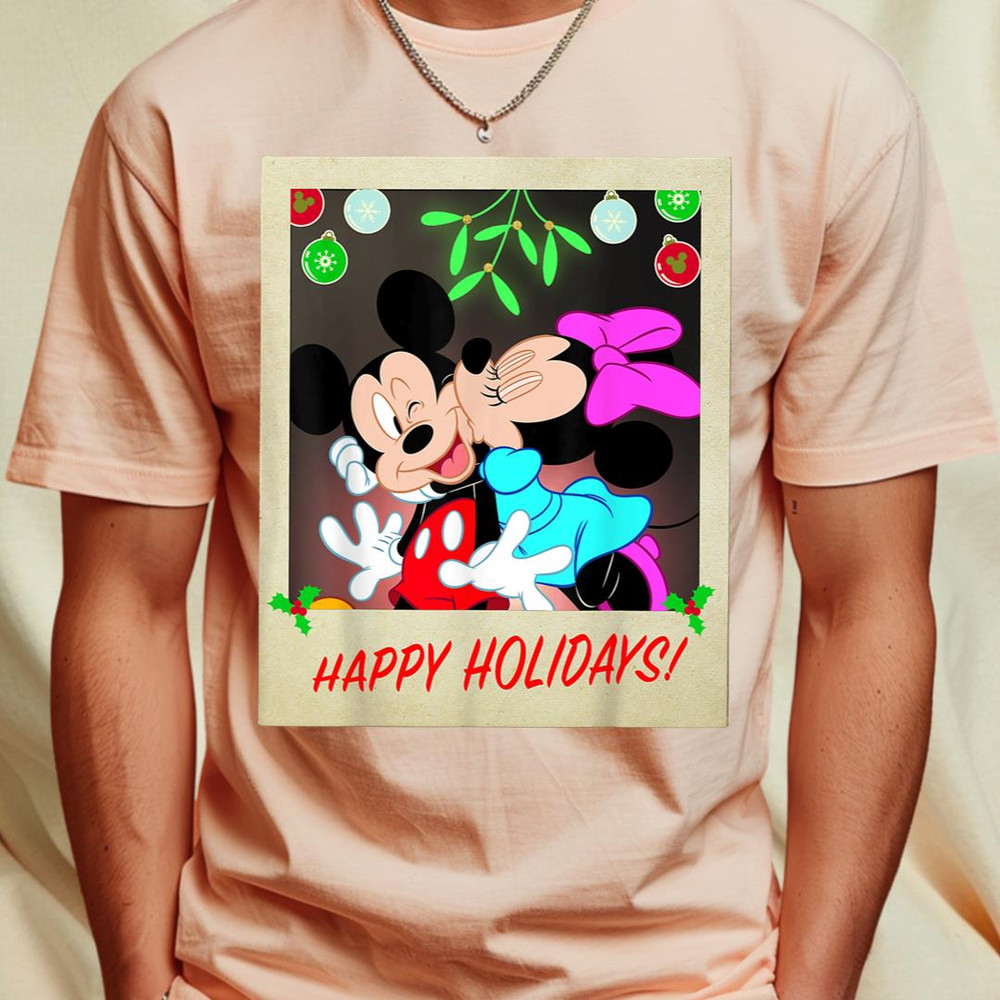 Disney Mickey And Minnie Happy Holidays Christmas Portrait T-Shirt 256_T-Shirt_File PNG.jpg