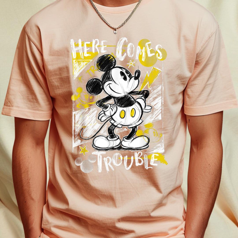 Disney Mickey Mouse Here Comes Trouble Poster T-Shirt 300_T-Shirt_File PNG.jpg