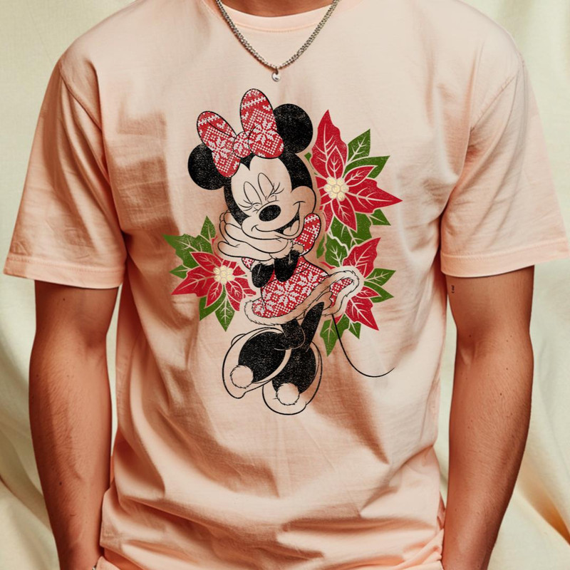Disney Minnie Mouse Holiday Floral Christmas Portrait T-Shirt 219_T-Shirt_File PNG.jpg