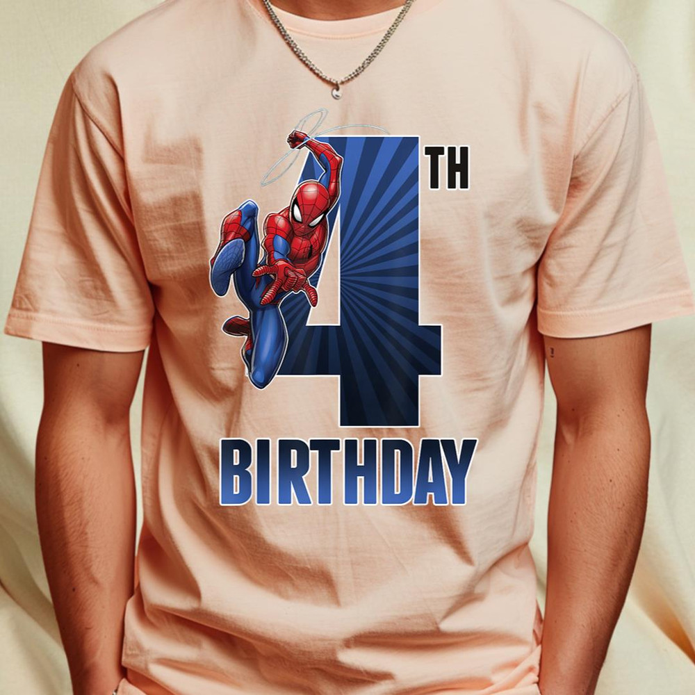 Marvel Spider-Man Swinging 4th Birthday Graphic T-Shirt 9_T-Shirt_File PNG.jpg