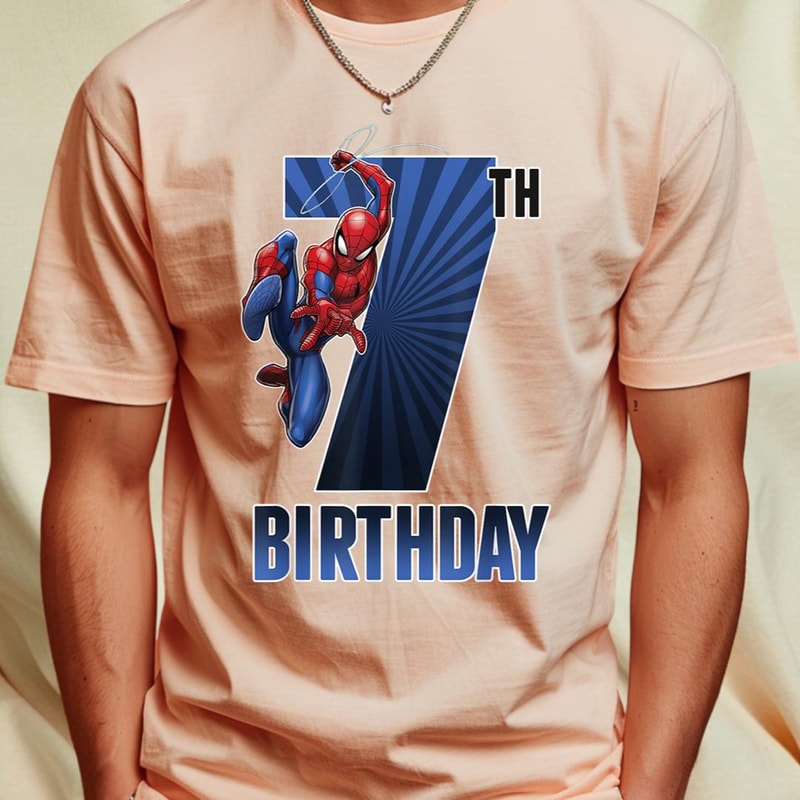 Marvel Spider-Man Swinging 7th Birthday Graphic T-Shirt 104_T-Shirt_File PNG.jpg