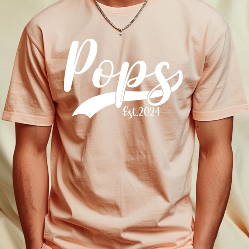 Funny Pops Est 2024 Fathers Day For New Dad Pregnancy T-Shirt_T-Shirt_File PNG.jpg