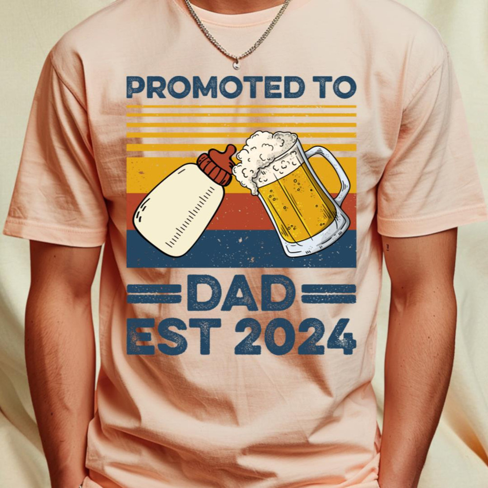 Promoted to Dad Est 2024 New Dad new Ba_T-Shirt_File PNG.jpg