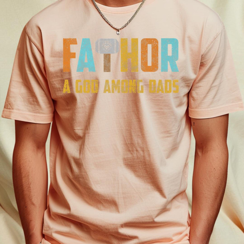 Mens Fathor Shirt God Among Dads Thor Hammer Fathers Day Gift Premium T-Shirt 297_T-Shirt_File PNG.jpg