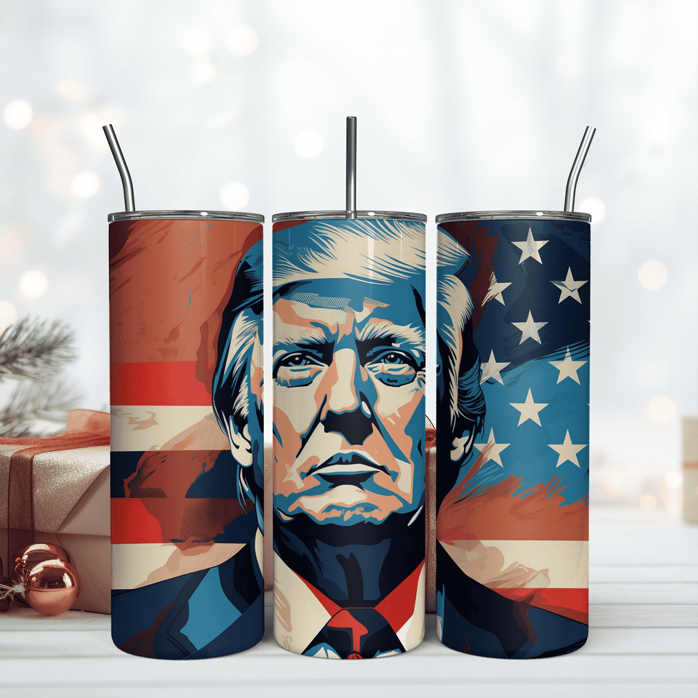 Donald Trump 2024 President USA Stainless Steel Skinny Tumbler 20OZ Png.png