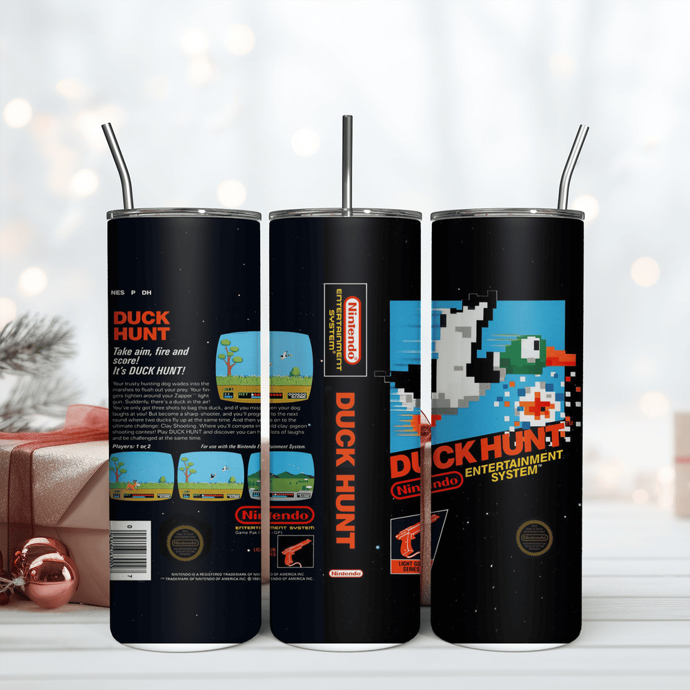 Duck Hunt 20Oz Tumbler Wrap Png, Digital Download PNG, Game Wrap Design Png.png