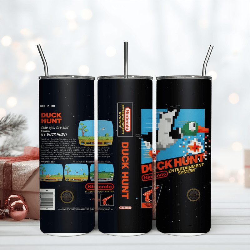 Duck Hunt 20Oz Tumbler Wrap Png, Digital Download PNG, Game Wrap Design Png.png