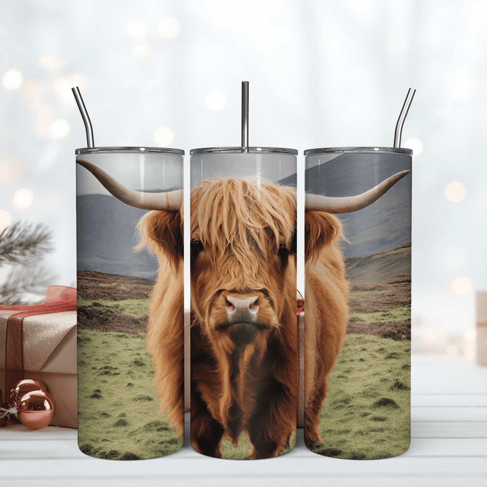 Highland Cow Design 20oz Tumbler Png.png