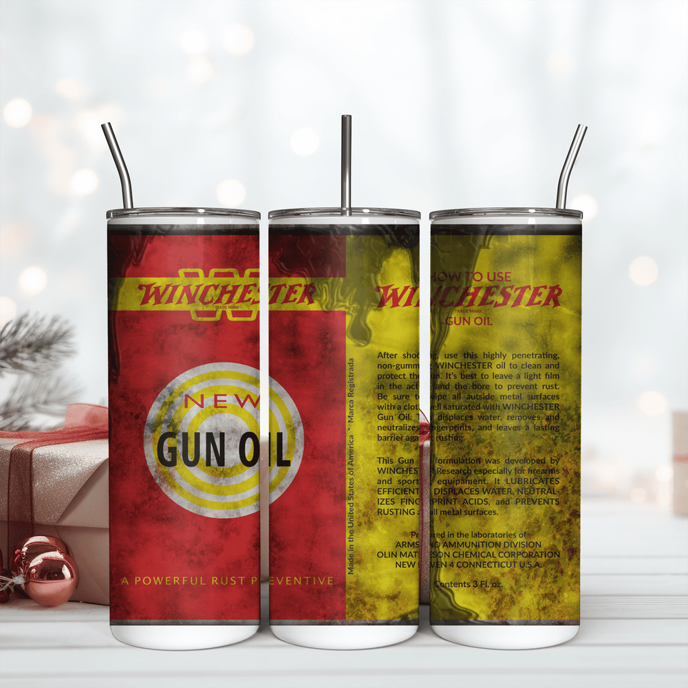 New Gun Oil 20Oz Tumbler Wrap, Digital Download PNG, Motor Oil Sublimination Design.png