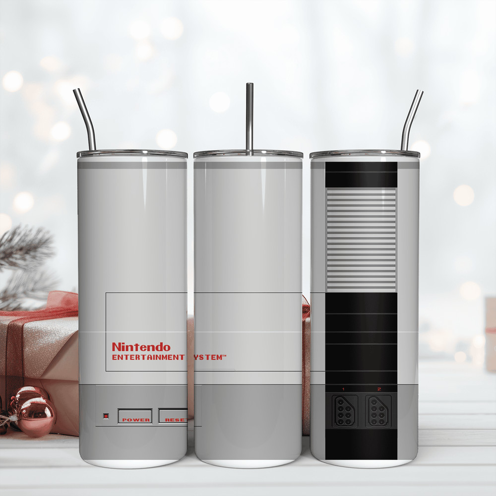 Nintendo Entertament Skinny 20Oz Wrap Png, Digital Download PNG, Game Wrap Design Png.png