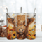 Painted Fall Highland Cow 20Oz Tumbler Wrap Png Sublimation.png