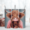 Pink Cutest Highland Cow Tumbler Sublimation PNG.png