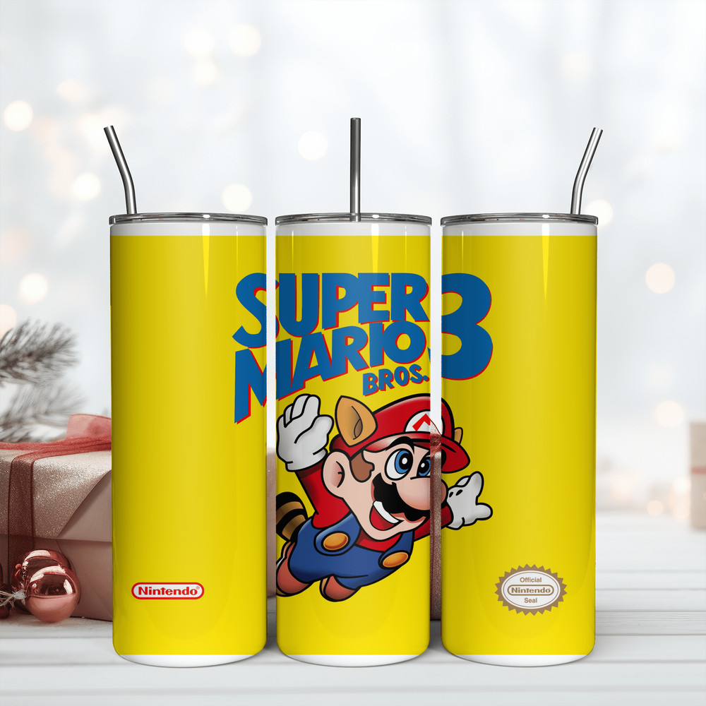 Super Mario 3 20Oz Tumbler Wrap Png, Digital Download PNG, Wrap Design Png.png