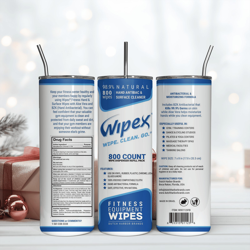 Wipex Clean 20Oz Tumbler Wrap, Digital Download PNG, Sublimination Design.png
