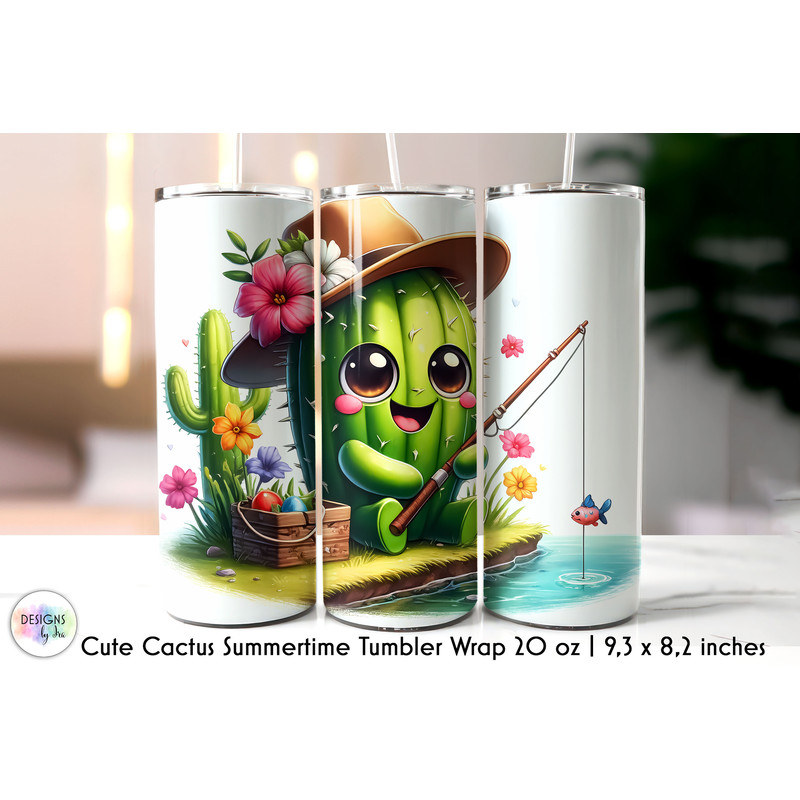 Summertime Cactus Tumbler Wrap Design.jpg