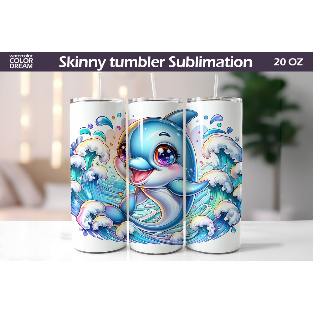 Cute Dolphin Tumbler Sublimation.jpg