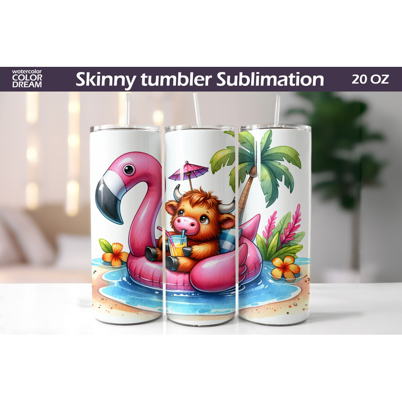 Cute Highland Cow Beach Tumbler.jpg