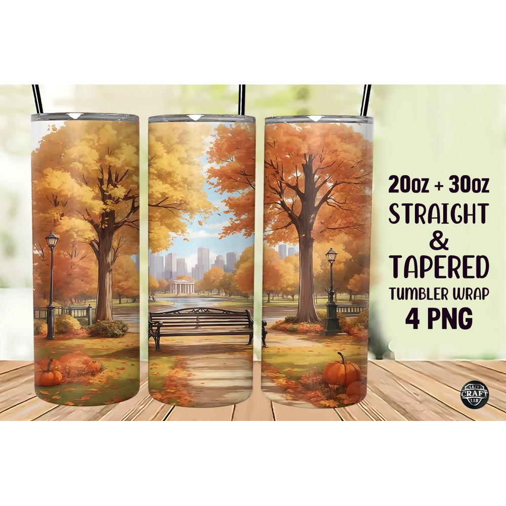 Autumn Park Tumbler Wrap 20oz Sublimatio.png