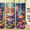 Cat & Mushrooms Tumbler Wrap 20oz Skinny.png