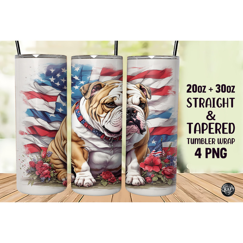 Dog & Flag 4th of July Tumbler Wrap 20oz.png