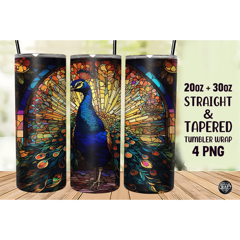 Peacock Stained Glass Tumbler Wrap 20oz.png