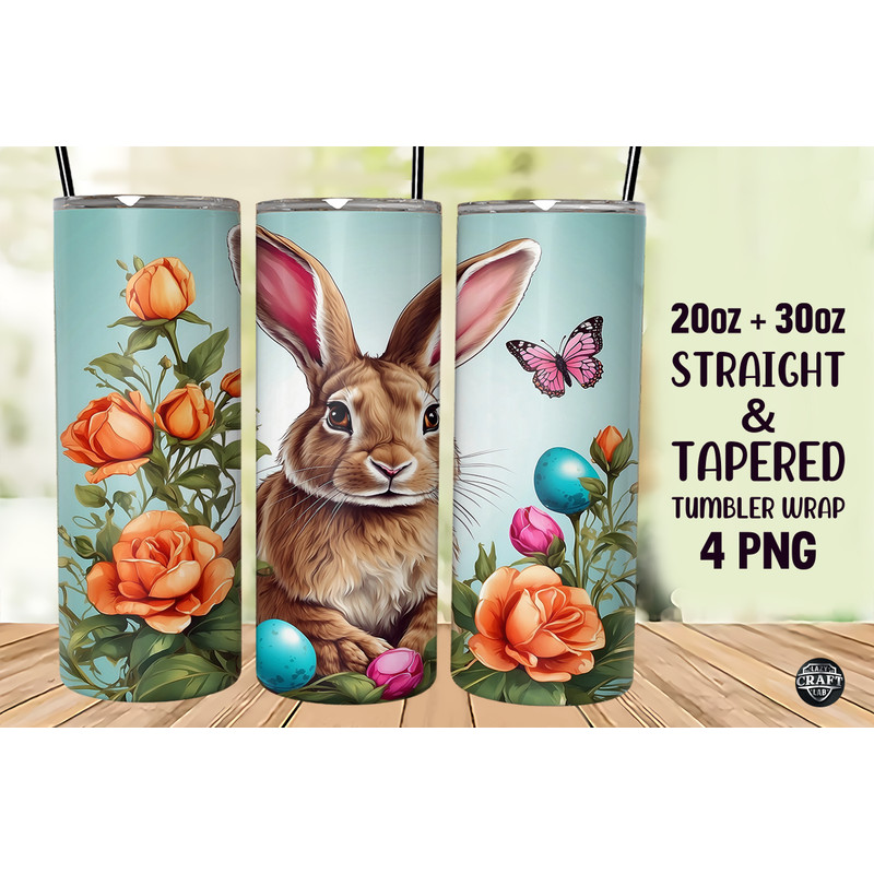 Rabbit Easter Tumbler Wrap 20oz Skinny.png
