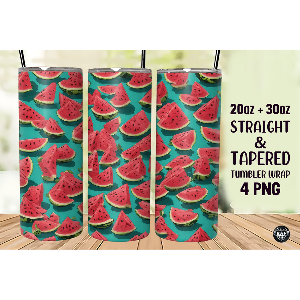 Watermelon Pattern Tumbler Wrap 20oz PNG.png