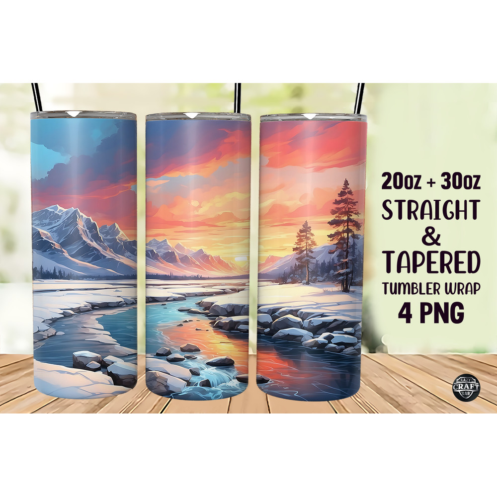 Winter Landscape Tumbler Wrap 20oz PNG.png