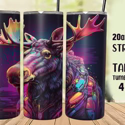 colorful moose tumbler wrap 20oz skinny