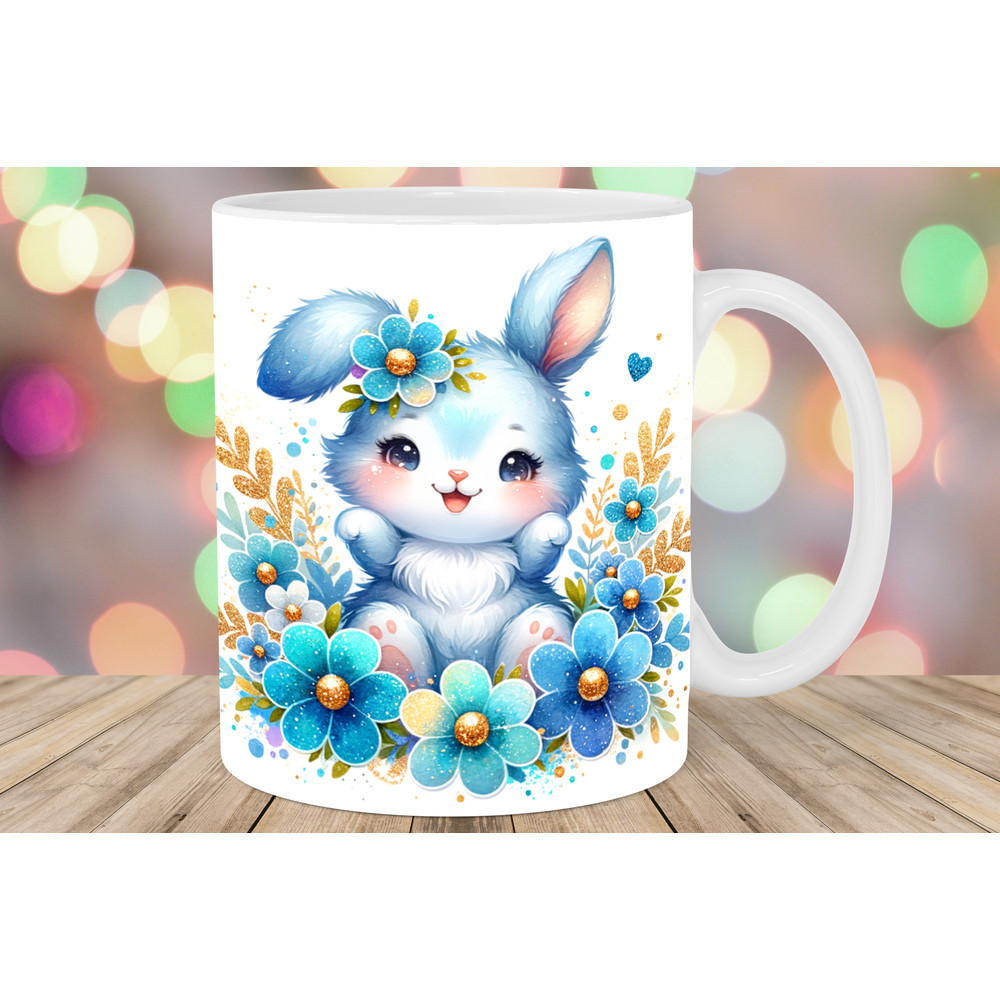 Baby Rabbit Blue Flowers Mug Wrap.png