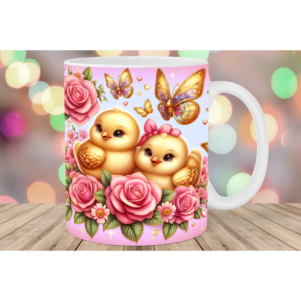 Chick Gold Butterflies Flower Mug Wrap.png