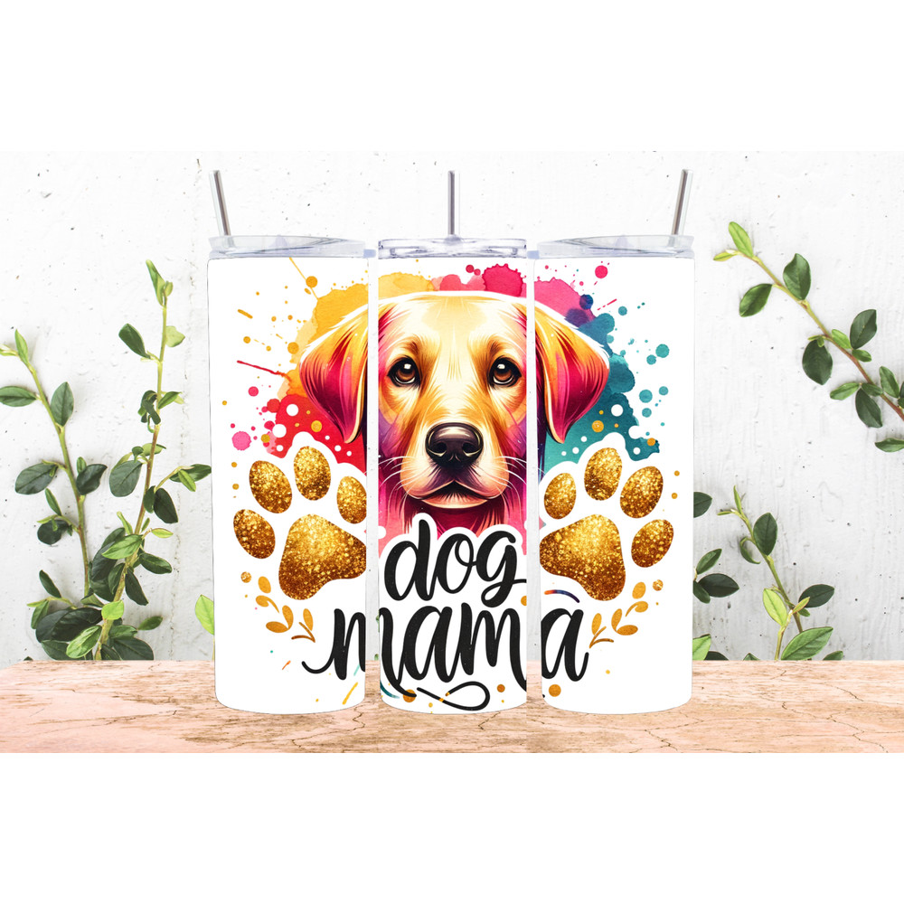 Dog Mama Colorful Puppy Tumbler Wrap.png