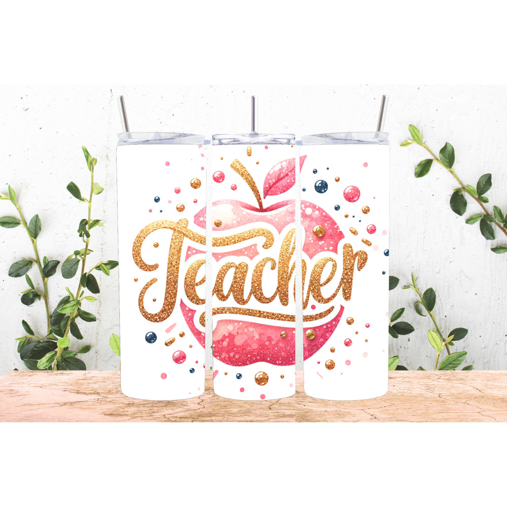 Teacher Glitter Apple Tumbler Wrap.png