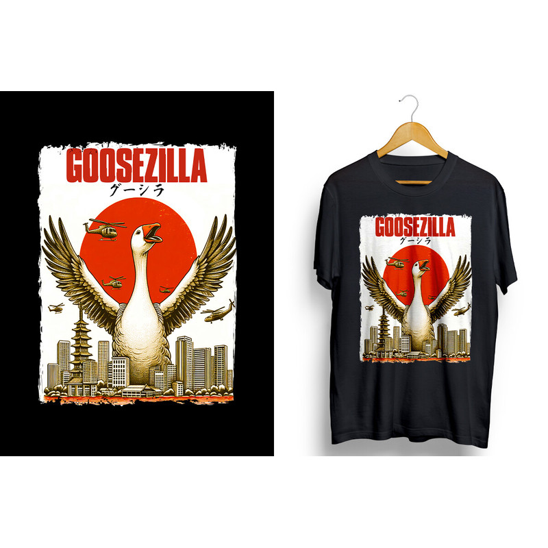 Goosezilla Funny Silly Goose Design.jpg