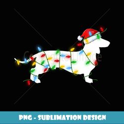 Wiener Dog Lover Lighting Xmas Santa Dachshund Christmas - Professional Sublimation Digital Download