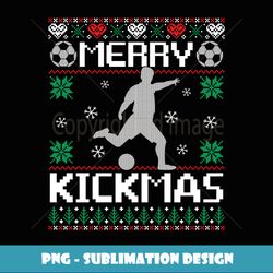 Merry Kickmas Soccer Player Sports Ugly Christmas er - Retro PNG Sublimation Digital Download