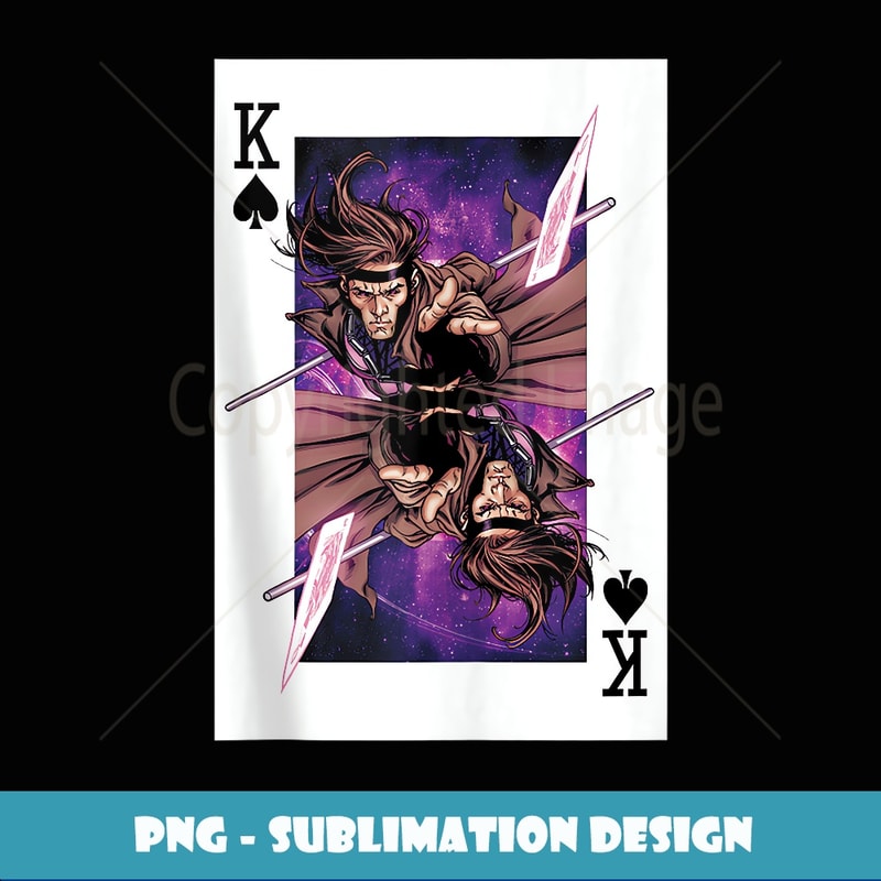 Gambit Card Design Marvel Gambit Staff Kings Playing Card - Signature Sublimati | Inspire ...