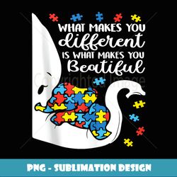 Autism Awareness What Makes You Different Puzzle Pieces - Elegant Sublimation PNG Download