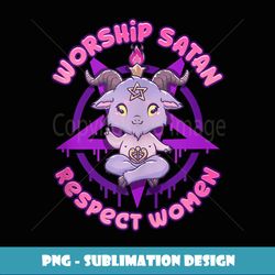 Worship Satan Respect I Satanic Anime Baphomet - Elegant Sublimation PNG Download