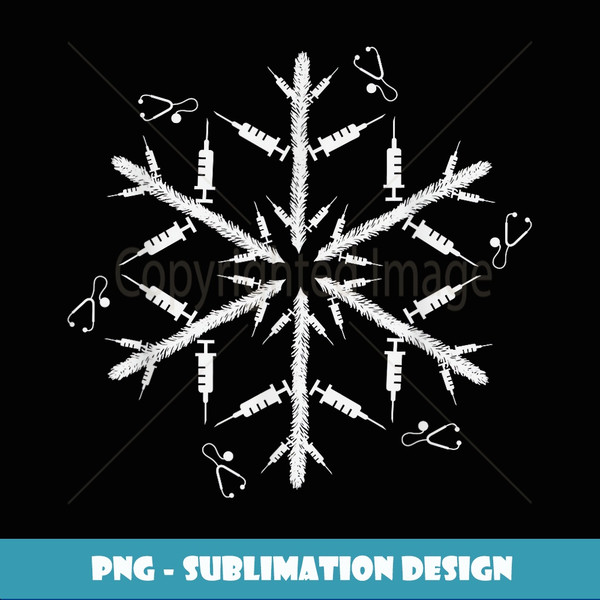 Christmas Nurse Winter Snowflake - PNG Sublimation Digital Download