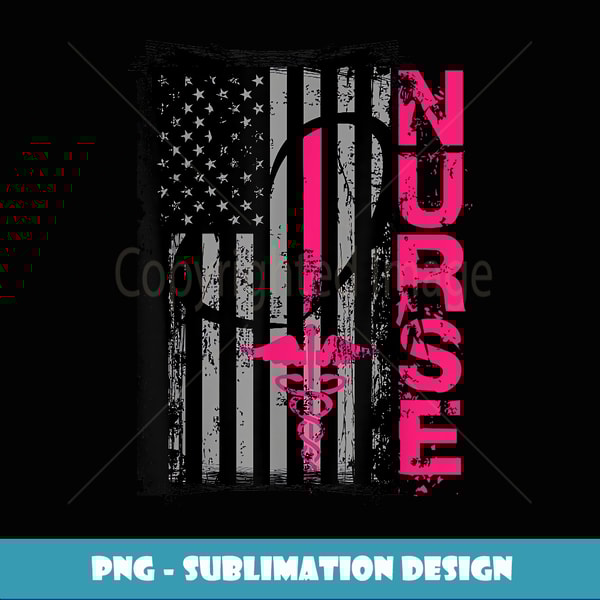 Patriotic Nurse Flag Graduating School RN Nurse - High-Resolution PNG Sublimation File