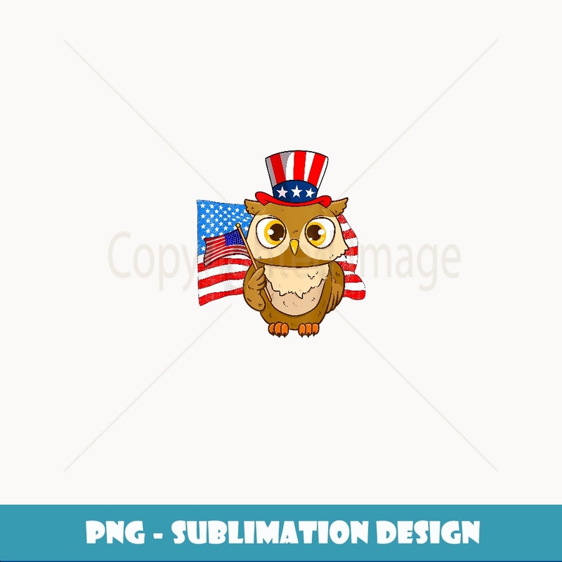 4th Of July 2021 Owl Funny American USA Patriotic - Sublimation-Ready PNG File