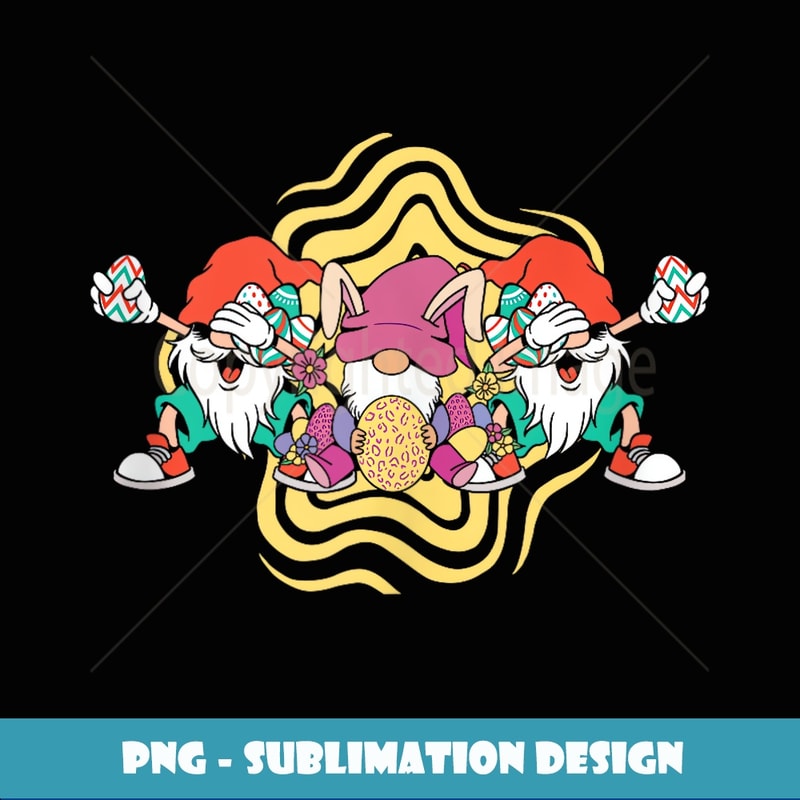 Gnome Easter Bunny Egg Hunting for Men Women Kids - Elegant Sublimation PNG Download