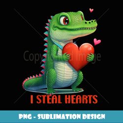I Steal Hearts Cute Alligator Valentines Day For Boy oddler - Artistic Sublimation Digital File