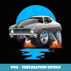 classic seventies muscle car funny dragster hot rod cartoon - professional sublimation digital download