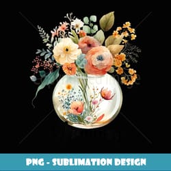 wildflower grammy vase of watercolor flower mothers day - modern sublimation png file