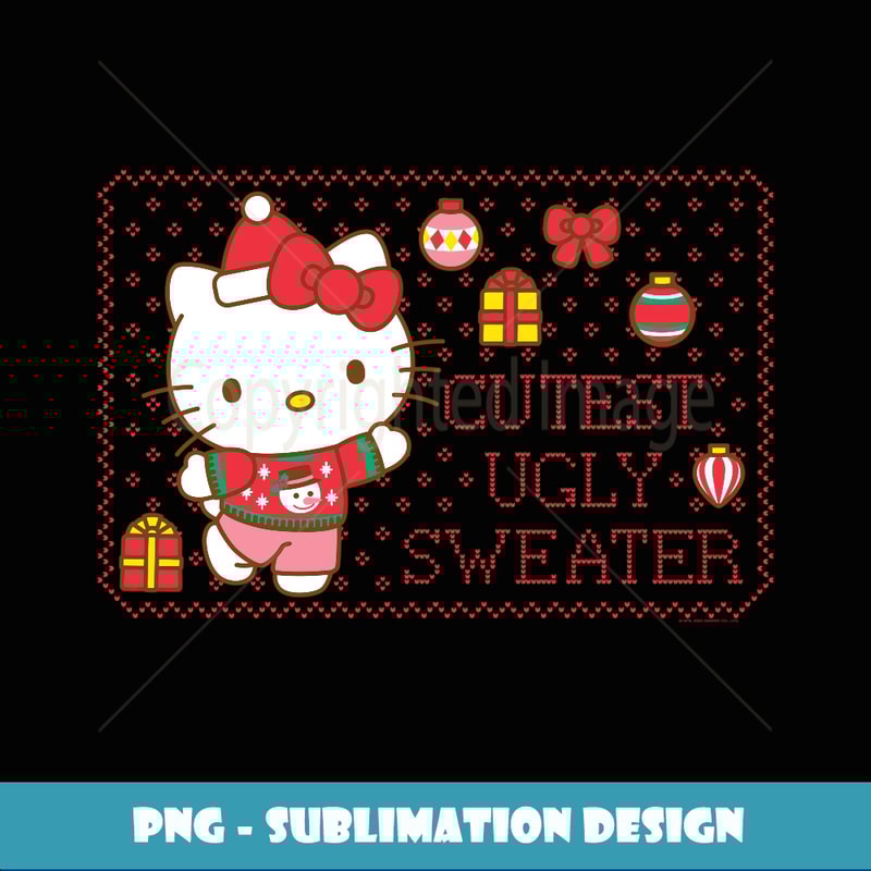 Hello Kitty Cutest Ugly Christmas Sweater - Signature Sublimation PNG File