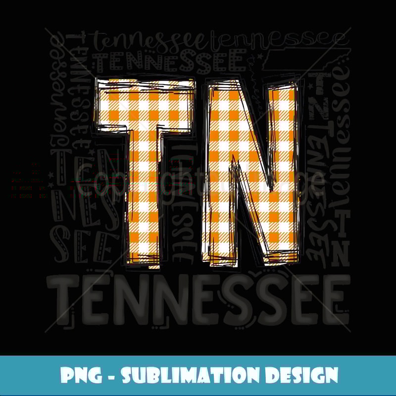 Tennessee State Flag Orange Plaid TN - Decorative Sublimation PNG File