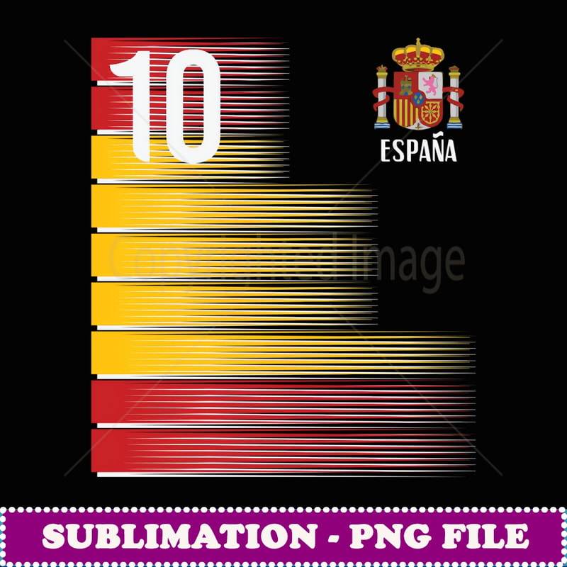 Spain Number 10 Espana Spanish Soccer Men Women Kids Boys - Signature Sublimation PNG File